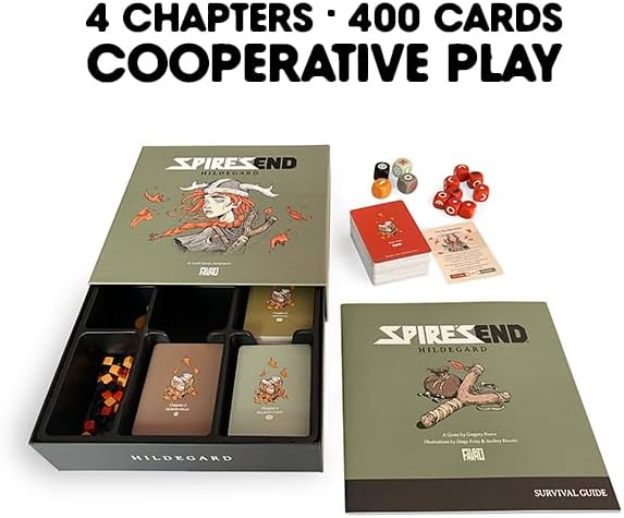 Spire's End: Hildegard Card Game, Add to Your Choose-Your-Path Adventure and Strategy Board Games, Immersive Solo or Cooperative Play for Ages 12 and Over, 1-2 Players, 30-180 Minute Playtime