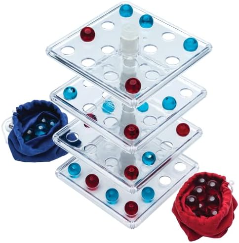 Jokari Take the Tower 3D Strategy Board Game for 2 To 4 Kids or Adults of Any Age. Easily Attach Rotating Playing Surfaces, Like Connect 4 Try to Align 4 Marbles, Turn a Level to Alter Opponent's Plan