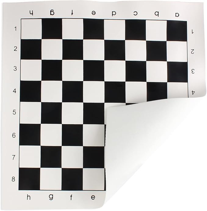 Andux Chess Game Set Chess Pieces and Rollable Board QPXQ-01 (Black,42x42cm)