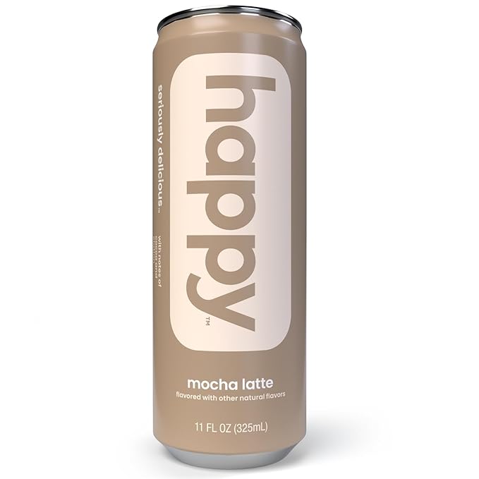 happy coffee canned mocha, caramel, vanilla latte, 11 oz. cans, 4 count, 100% arabica beans, no artificial flavors or sweeteners, FLAVORED COFFEE