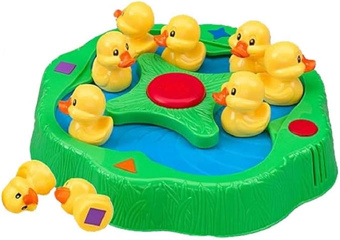 Pressman Lucky Ducks - The Memory and Matching Game That Moves - Includes A Fun Pop The Pig Make-A-Match Card Game-Multicolor