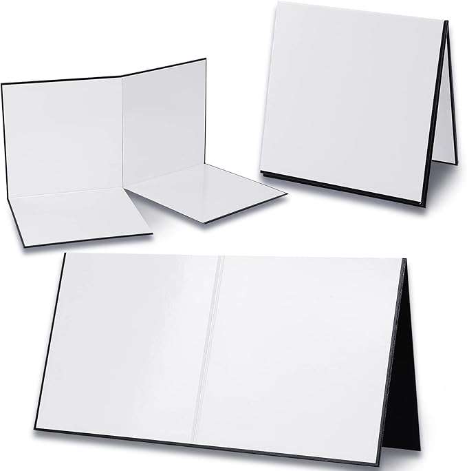 4 Pcs Folding Blank Game Board, Make Your Own Game Board, Quad Fold Dry Erase Battle for School Classroom DIY Activities, 18 x 18 Inches