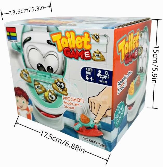 Poop Shoot Toilet Game, Funny Poop Family Board Game for Kids and Adults, Includes 12 Poop Toys, 2 Launchers and A Sticker, Gift for 4+ Year Olds Kids