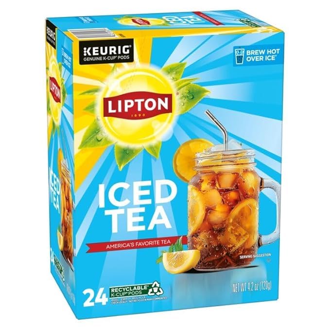 Lipton Iced Tea K-Cups, Unsweetened Black Iced Tea, 24 K-Cup Pods