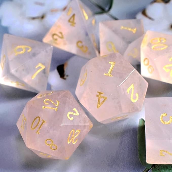 Pink Watermelon Stone DND Dice Sets Role Playing Game Dice for Dungeons and Dragons Role Playing Game Dice for MTG