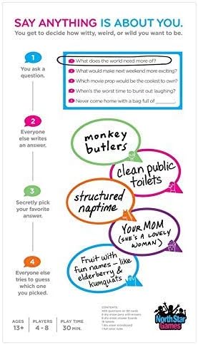 Say Anything: 10th Anniversary–A Board Game by North Star Games 4-8 Players–Board Games for Family 30 Mins of Gameplay–Games for Family Game Night–for Kids and Adults Ages 13+ - English Version