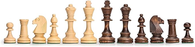Wegiel Handmade Jowisz Professional Tournament Chess Set - Wooden 16 Inch Folding Board with Felt Base & Hand Carved Chess Pieces - Compartment Inside The Board to Store Each Piece