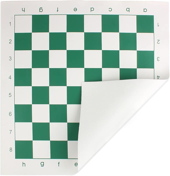 Andux Chess Game Set Chess Pieces and Rollable Board XQTZ-01 (Green,35x35cm)