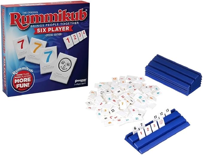 Rummikub Six Player Edition - The Classic Rummy Tile Game - More Tiles and More Players for More Fun! by Pressman , Blue