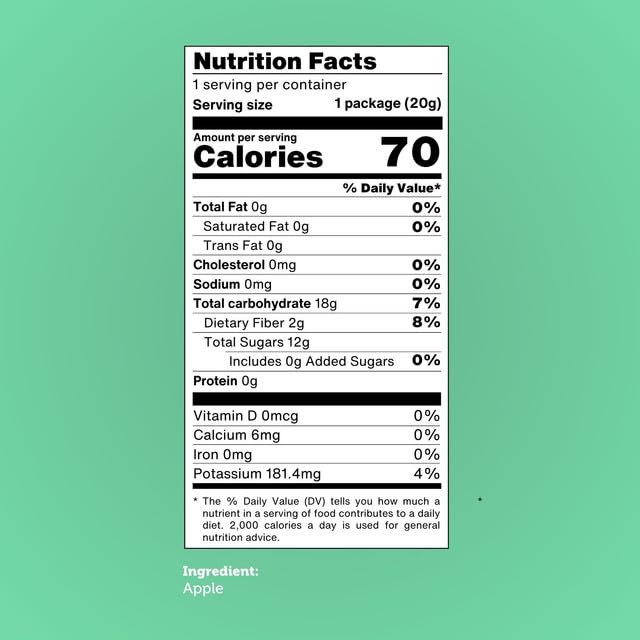 Good Chips Baked Crunchy Apple - Crispy, Oil Free, Healthy, Naturally Sweet Dried Fruit Snacks - 0.7 oz - Pack of 8