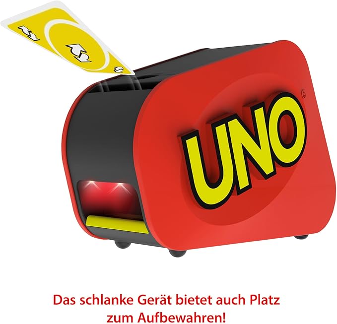 UNO Extreme Card Game Featuring Random-Action Launcher with Lights & Sounds & 112 Cards, Kid, Teen & Adult Game Night Gift Ages 7 Years & Older, GXY75