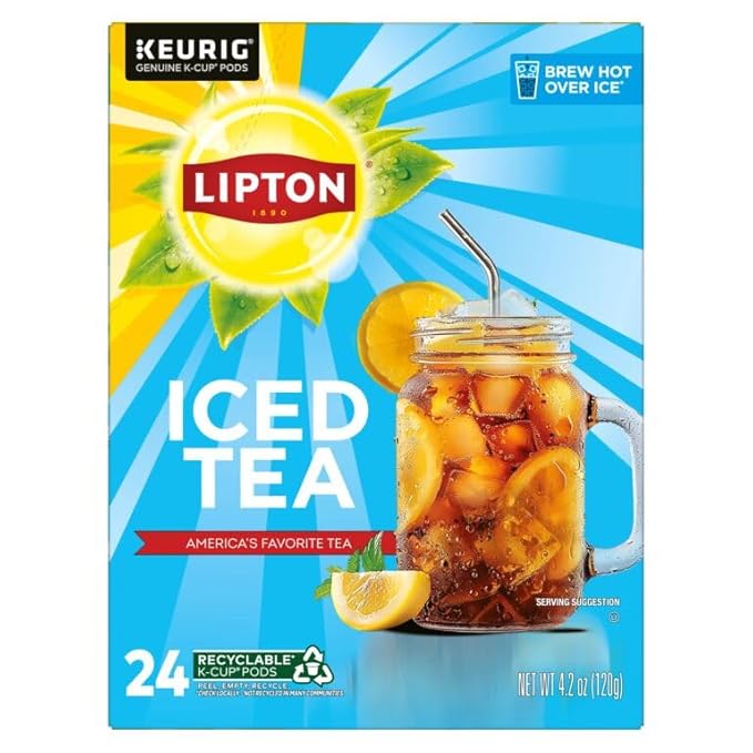 Lipton Iced Tea K-Cups, Unsweetened Black Iced Tea, 24 K-Cup Pods