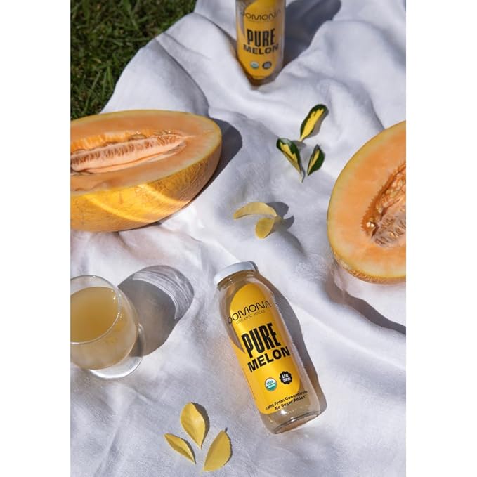 Pomona Organic Juices Pure Melon Juice, Cold Pressed Organic Juice, Non-GMO, No Sugar Added, Not from Concentrate, Gluten Free, Kosher Certified, Preservative Free, 8.4 Ounce (Pack of 12)