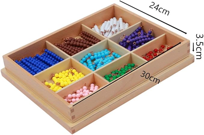 Adena Montessori Counting Beads Checker Board Beads Math Games & Teaching Numbers Counting Toys