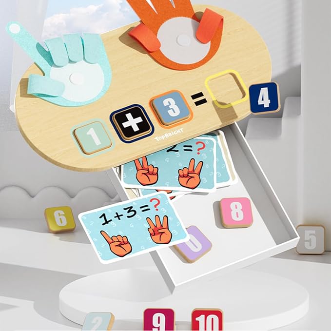 TOP BRIGHT Preschool Learning Toys for Toddlers 2-4, Educational Math Manipulatives Number Counting Blocks for Kids, Montessori Toys for 3 4 5 Year Old Finger Math Toy