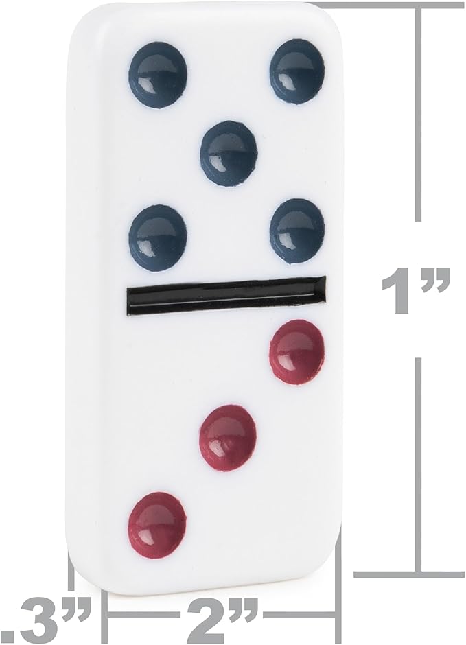 Double Nine Dominoes Set in Storage Tin, for Families and Kids Ages 8 and up