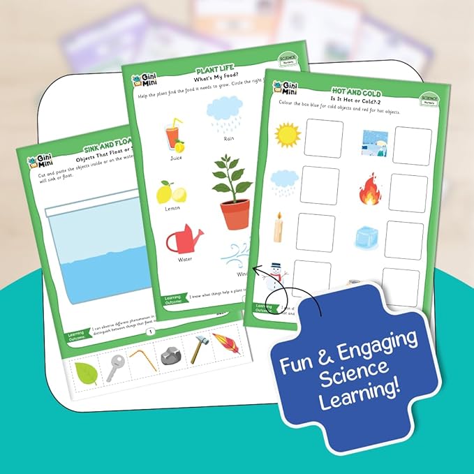 300 Nursery Worksheets (English, Maths, Science, & EVS) with Stickers & Index, Interactive Fun Preschool Learning Activities for Ages 3 and 4