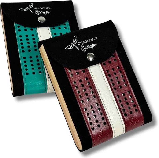 Folding Travel Cribbage Game | Lightweight Portable Cribbage Set (Wine & White)