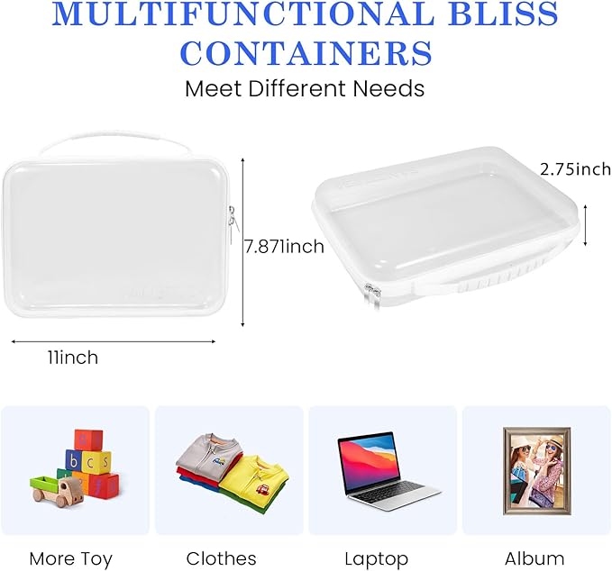 4Pack Zippered Hard Pouch, Clear Hard Shell Zipper Case, Clear Plastic Pouches Travel Bags for Kids, Storage for Building Blocks, Puzzles, Cosmetics, Crafting Supplies