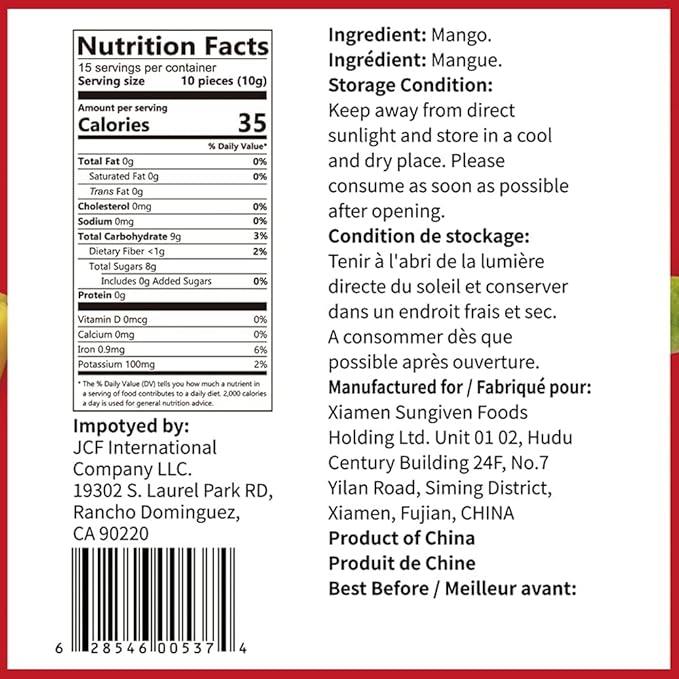 ONETANG Freeze-Dried Fruit Mango Chips, 10 Pack Single-Serve Pack, Non GMO, Kosher, No Add Sugar, Gluten free, Vegan, Holiday Gifts, Healthy Snack 0.35 Ounce