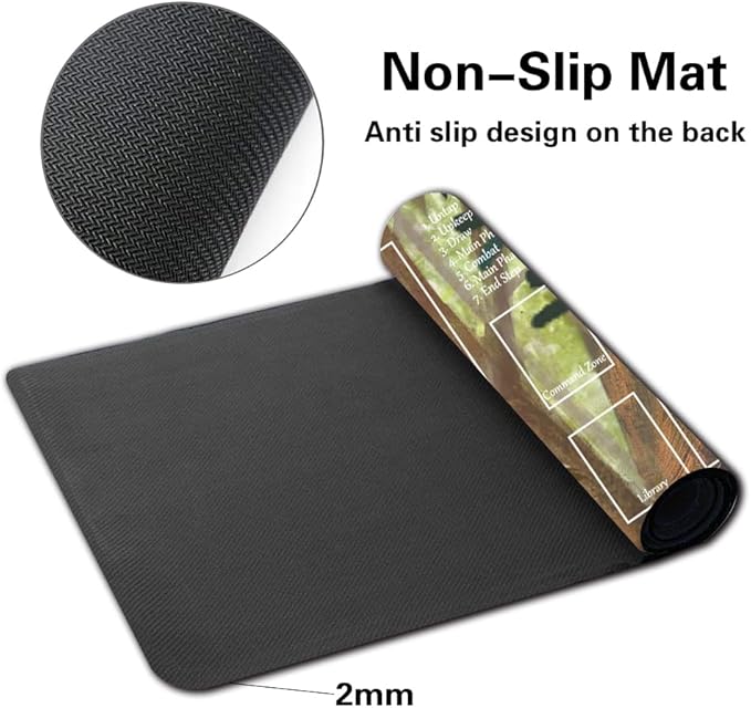 Board Game MTG Playmat Games Size 60X35 cm CCG Compatible for TCG RPG CCG Play mats (Squirrel-Token-Zone)