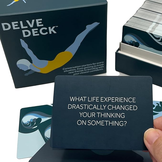 Boredwalk Delve Deck Conversation Cards for Couples, Adults, Family and Friends - Question Cards Therapy Game for Adults - Icebreaker Game - First Date Card Game