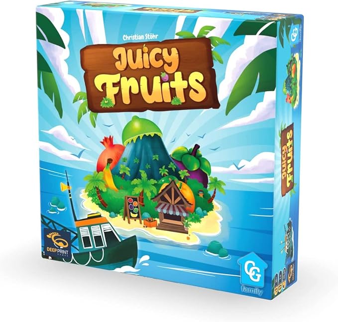 Juicy Fruits, Strategy Board Game, Quick and Easy Game, Grow Delicious Fruit in Paradise 1 to 4 Players, 20 to 50 Minute Play Time, Ages 8 and Up