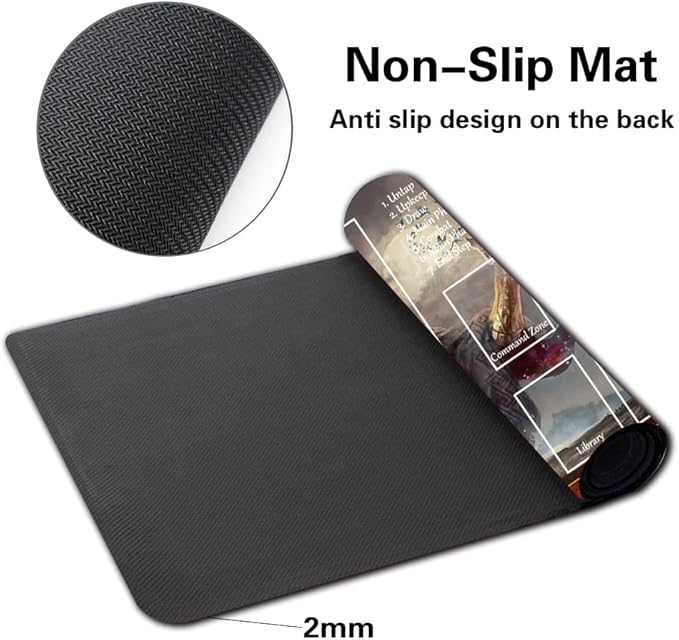 Board Game MTG Playmat Games Size 60X35 cm CCG Compatible for TCG RPG CCG Play mats (Phenax, God of Deception-Zone)