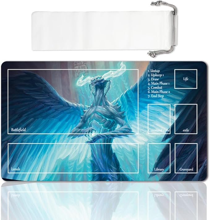 Board Game MTG Playmat Games Size 60X35 cm CCG Compatible for TCG RPG CCG Play mats (UGIN, The Spirit Dragon (1)-Zone)