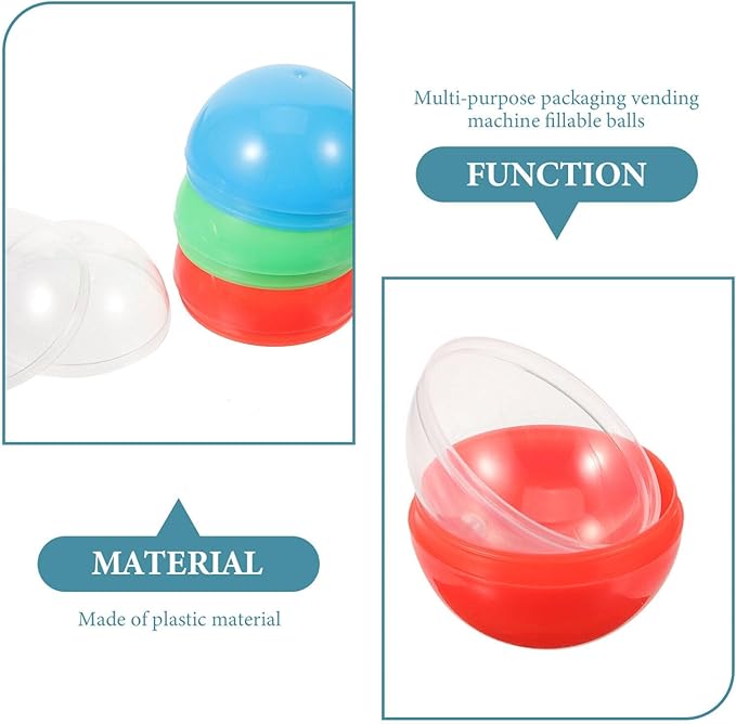 ABOOFAN 50pcs Vending Machine Capsules, Fillable Capsules Ball Bauble Sphere Openable Twisted Balls Grab Sphere Plastic Gumball Claw Machines Prizes Containers 45mm