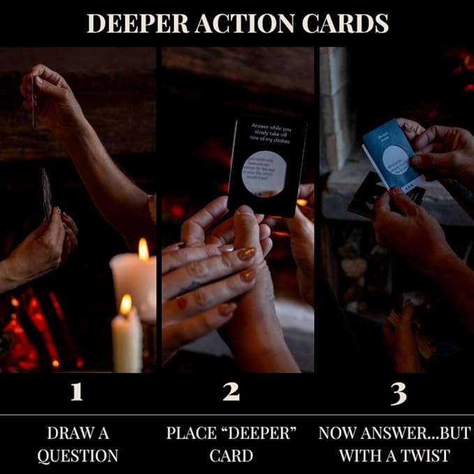 Couples Game - Unique Conversation Cards w/Deeper Challenge Layer - Romantic Couple Games for Date Night, Intimacy & Connection - Couples Gift for Him & Her - Anniversary or Valentine’s Day