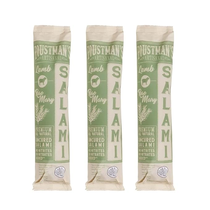 Foustman's Artisanal Salami, Nitrate-Free, Naturally Cured, (Pack of 3) (Lamb Rosemary)