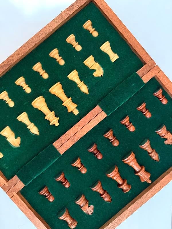 Foldable Magnetic Travel Chess Set with Folding Chess Board | Educational Toys for Adults | 2 Player Portable Game (10 Inches)