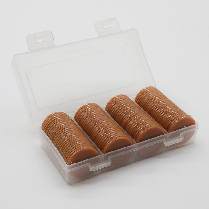 Set of 100 Opaque Plastic Learning Counters Mini Poker Chips Game Tokens with Storage Box (Chocolate, 1.58 Inch)