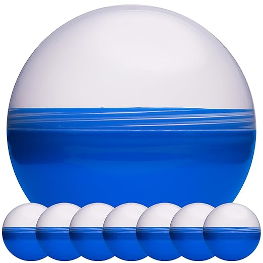 Claw Machine Capsules Translucent Blue Plastic Sphere Large Party Favor Containers Round 7 pcs 4.7 inch Jumbo Plastic Christmas Ornaments Extra Large Gift Box Craft Party Supplies Vending Capsules