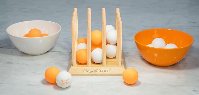 Wood Edition Game Set - Multiplayer Fun Games for Kids & Adults - Addictive Bounce Ball Games w/Multiple Battle Styles - Ultimate Family Games of Strategy & Chance