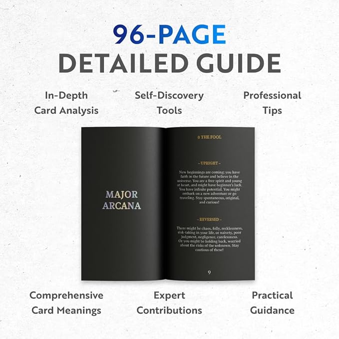 CRAFTERIAN Stained Glass Tarot Cards, 78 Tarot Deck with Foil Edges, Original Tarot Cards for Beginners and Experts with Guide Book, Fortune Telling Game, Divination Tools for All Skill Levels.