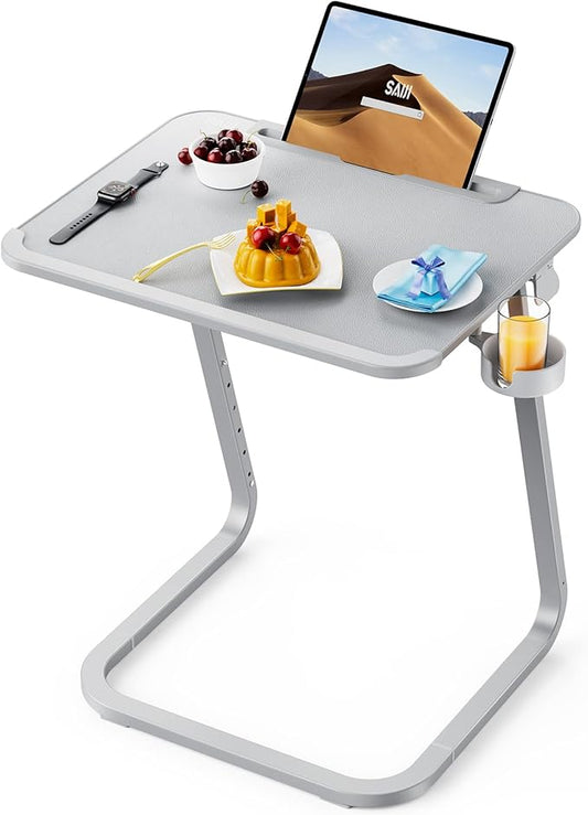 SAIJI TV Tray Table - Heavy Duty Extra Large TV Tray, Upgraded TV Dinner Trays for Eating Snack Food, Tilt & Height Adjustable TV Tray Laptop Desk for Sofa & Bedside Small Table