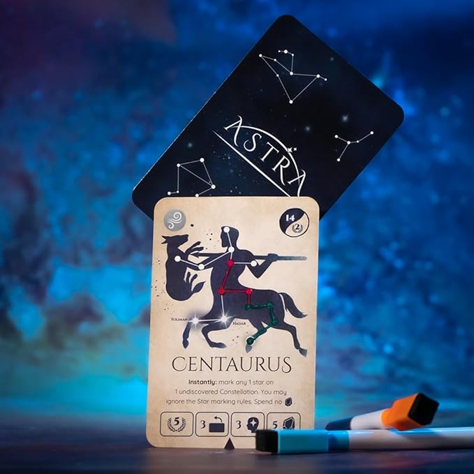 Games Astra - Constellation Discovery Base Game for 2-5 Players | Tactical Bidding & Star Exploration | Quick to Learn, Great for Families