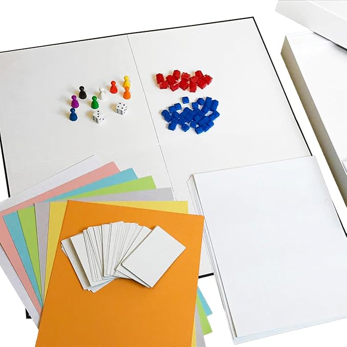 Create Your Own Opoly Board Game – Blank Game Board with Board Game Accessories, Blank Cards, Property Cards – Ideal for DIY Family Games, Creative Projects