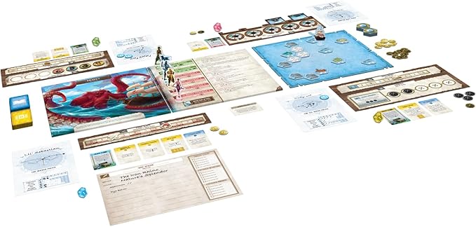 Forgotten Waters Board Game - Embark on a Hilarious Pirate Adventure in a World of High Seas Hijinks! Cooperative Strategy Game, Ages 14+, 3-7 Players, 2-4 Hour Playtime, Made by Plaid Hat Games