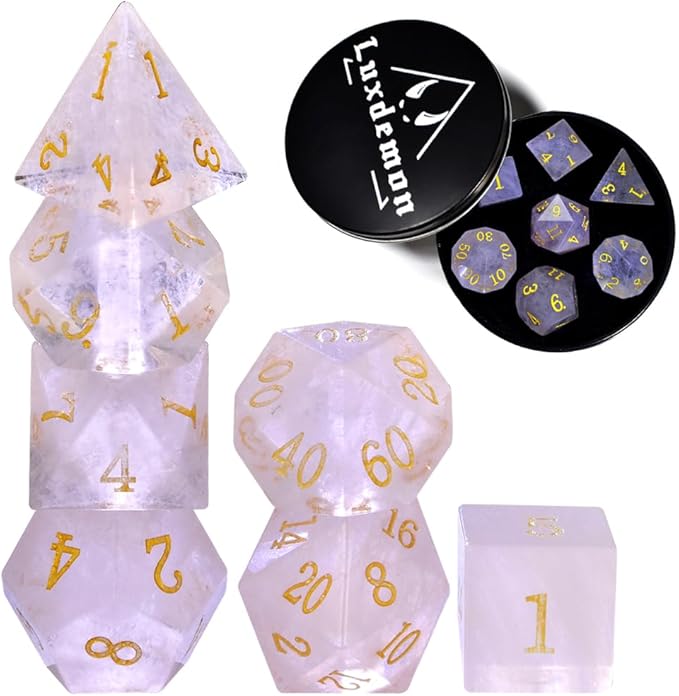 Pink Watermelon Stone DND Dice Sets Role Playing Game Dice for Dungeons and Dragons Role Playing Game Dice for MTG