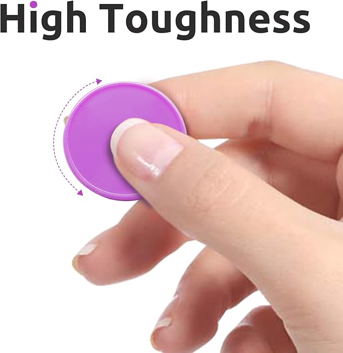 Set of 100 Opaque Plastic Learning Counters Mini Poker Chips Game Tokens with Storage Box (Purple, 1 Inch)