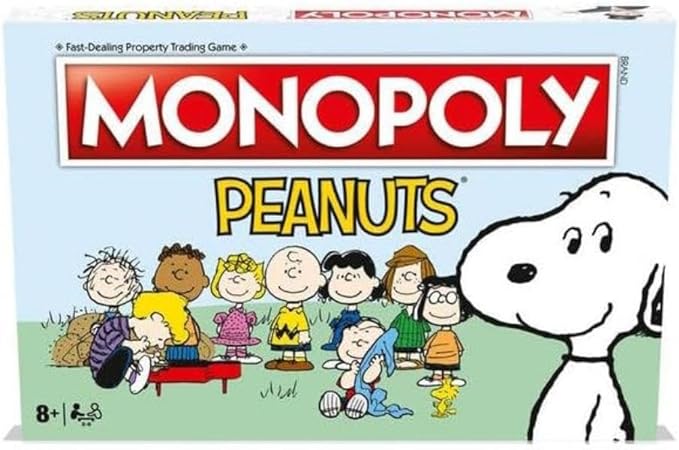 Winning Moves Peanuts Monopoly Board Game, Join Charlie Brown and Advance to The Ice Cream Shop, Lucy's Football and Linus's Pumpkin Patch and Trade Your Way to Success (Age 8+)