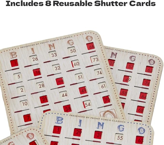 Front Porch Classics State Fair Bingo Deluxe Edition - Craftsmanship for an Authentic Retro-Style Experience - Intergenerational Fun for Friends and Family, 10x11x14 in