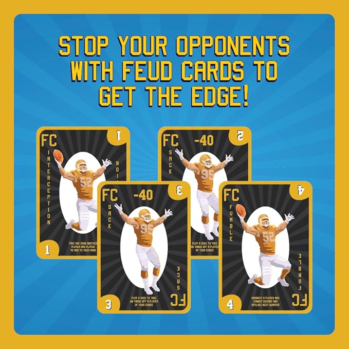 New Fast-paced Football Card Game for Families, Games Nights, Tailgates & Even Half-time | Enjoyed by Kids, Teens and Adults | 2-6 Players, Ages 7+, 5 min to Teach, 15 min to Play