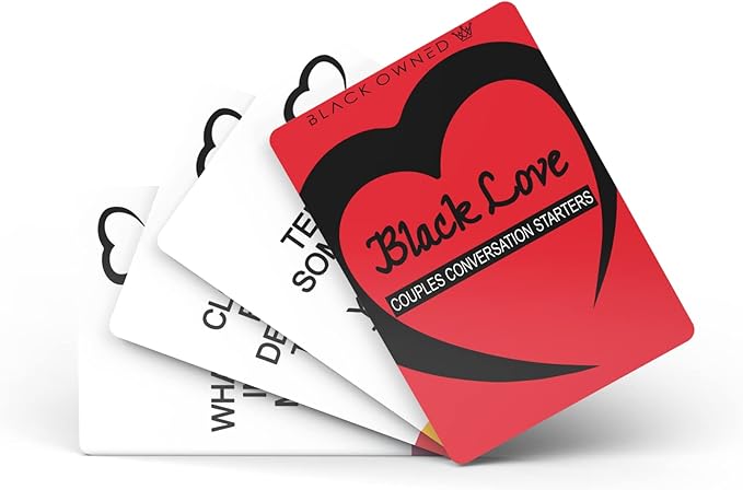 Black Owned Black Love Couple Games - Tabletop Game for Date Night, 100 Conversation Cards for Couples