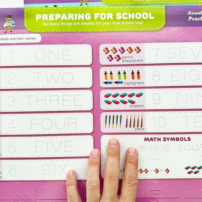 QUOKKA Busy Book Practice Handwriting for Kids - Numbers - Learn to Count for Toddlers 3-5 | 30 Tasks | Pre K ABC Letter Tracing | Homeschool Preschool Learning Activities