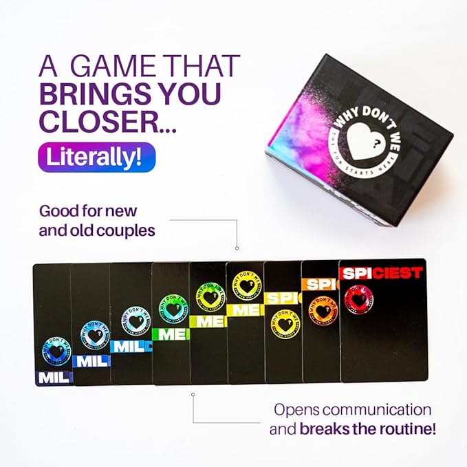 Why Don't We - Spice IT UP - Super Fun Couples Games for Date Nights: 150 Cards with Conversations, Spicy Dares & More - Best Date Night Games for Couples - Romantic Adult Couple Game