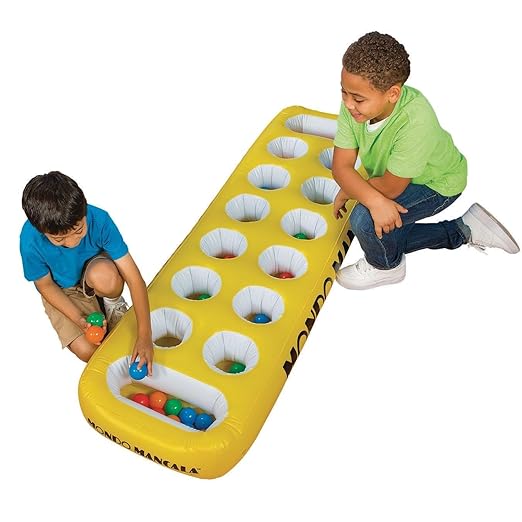 S&S Worldwide Giant Inflatable Mondo Mancala. Huge 72" x 21.4" x 6" High Inflatable Game Board with 2" Balls to Use as Stones. Whether You Play on The Floor or a Table, it is More Fun!